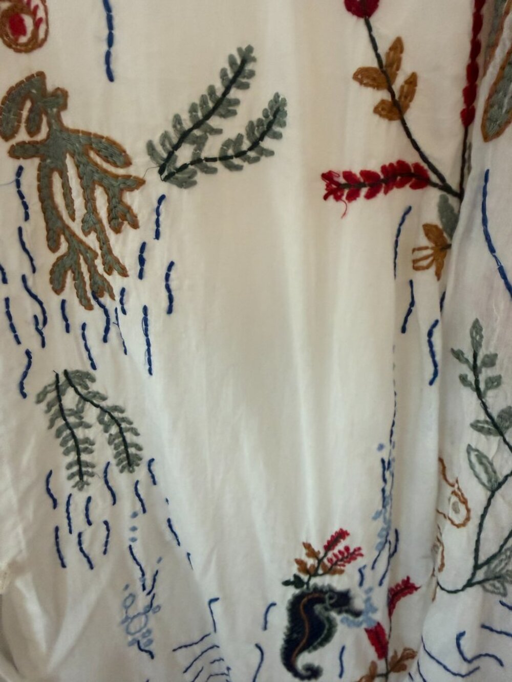 Zara Sea Motif Beach Embroidered Tunic Dress Cover-up Size Large Womens - Picture 5 of 8
